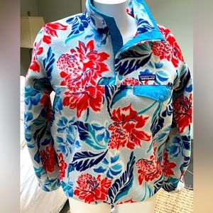 Rare Patagonia Synchilla Hawaii Floral Snap T Fleece Jacket